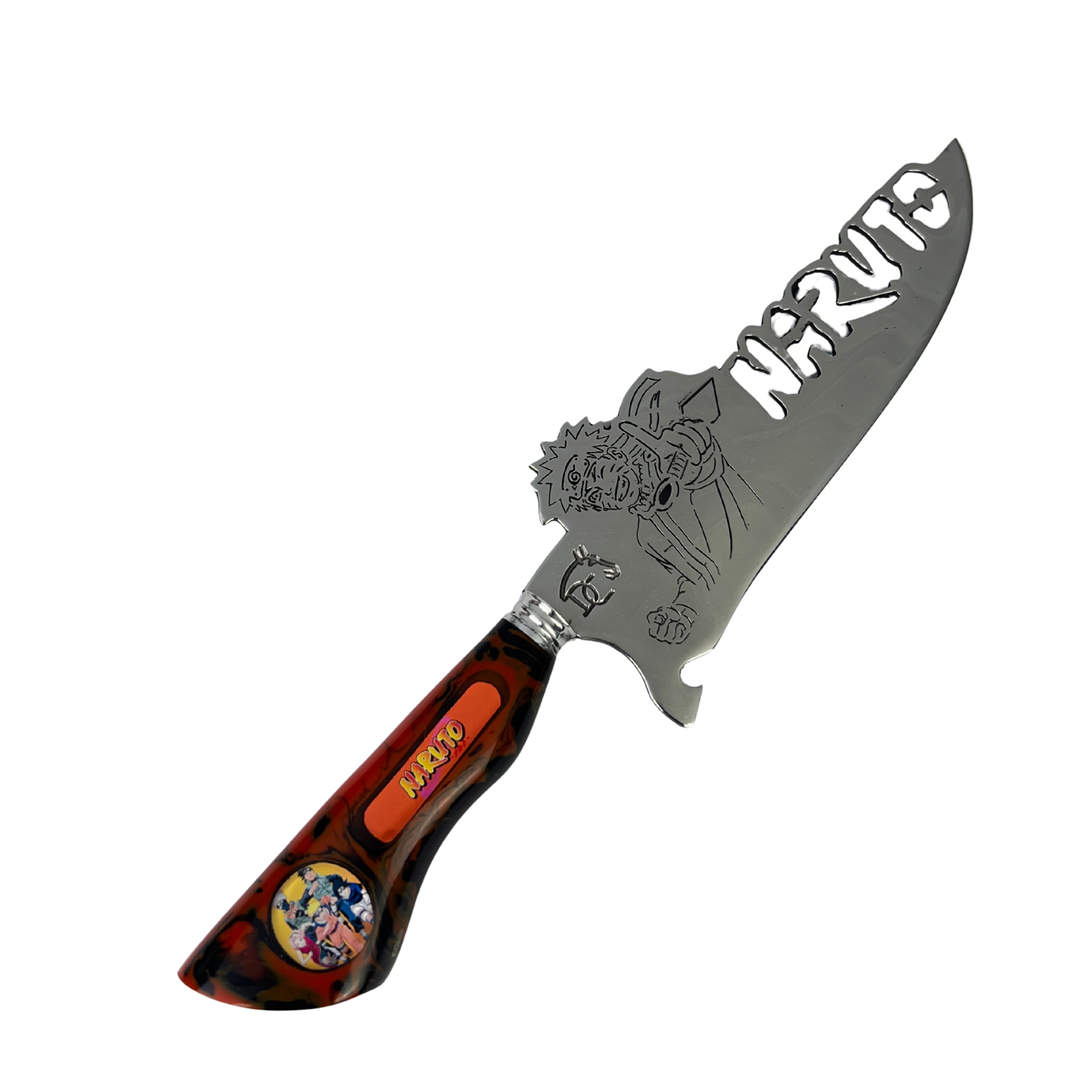 Faca Naruto 8 Polegadas | Lâmina Vazada Anime | Cabo Resina