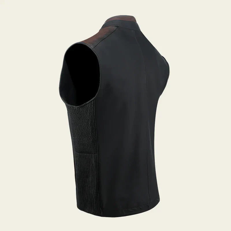 COLETE HOMEM CHALECO CUADRA MARROM COM ZÍPER