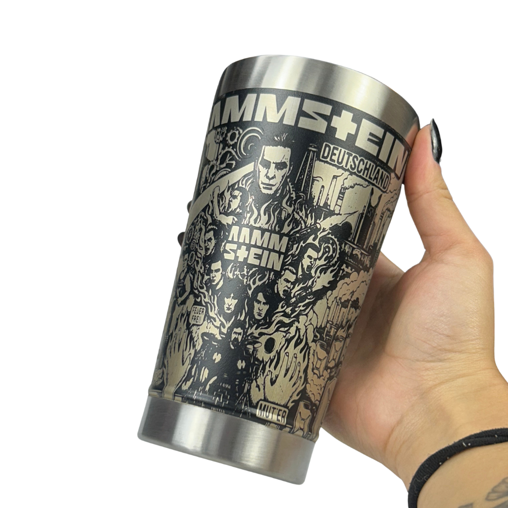 Copo Térmico Rammstein - Gravação a Laser 360° - 475ml
