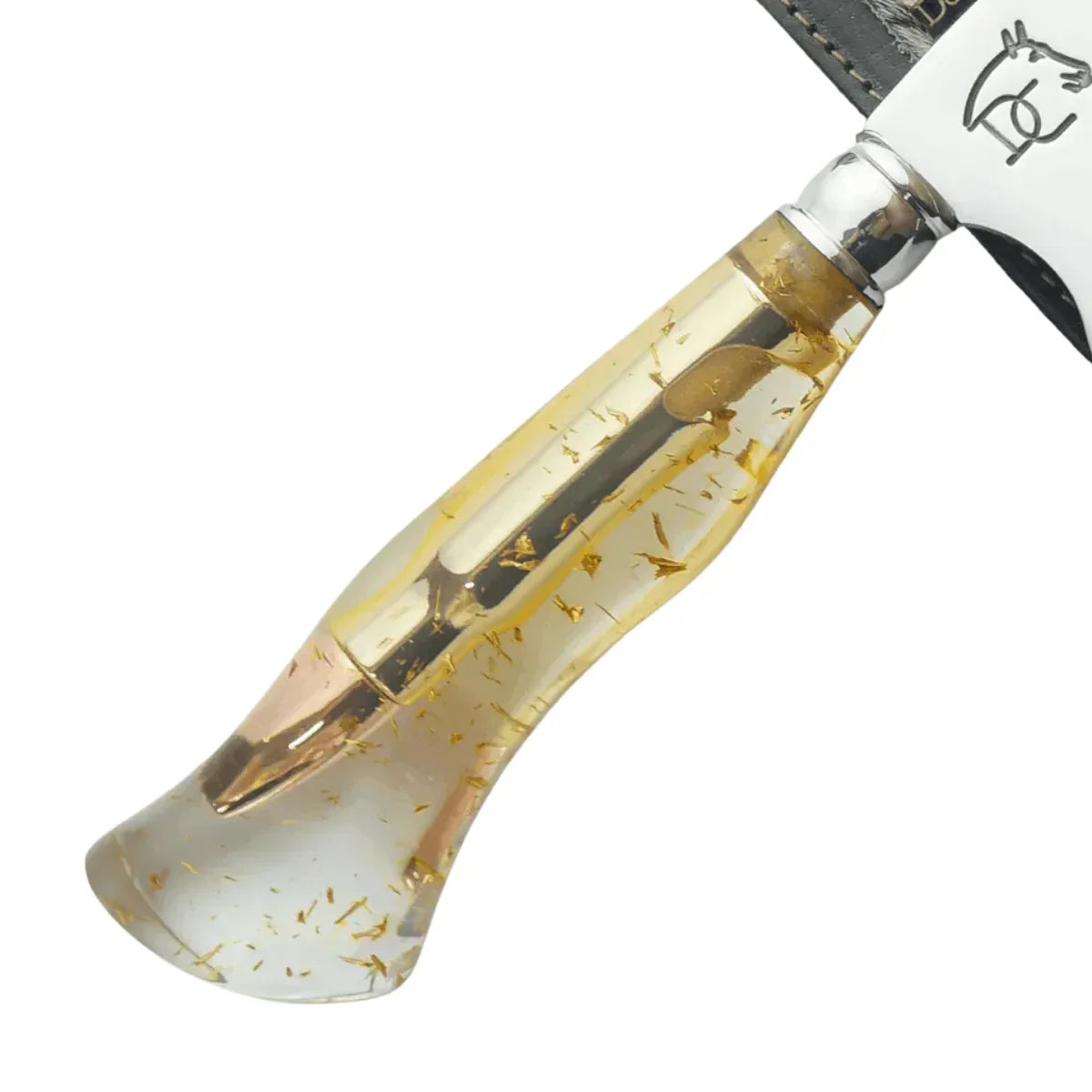 Faca Artesanal para Churrasco 8" Folhas Douradas - Cutelaria Gaúcha Aço Inox Premium